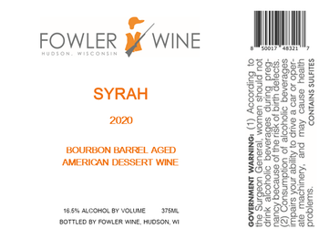 2020 Bourbon Barrel Syrah Dessert Wine